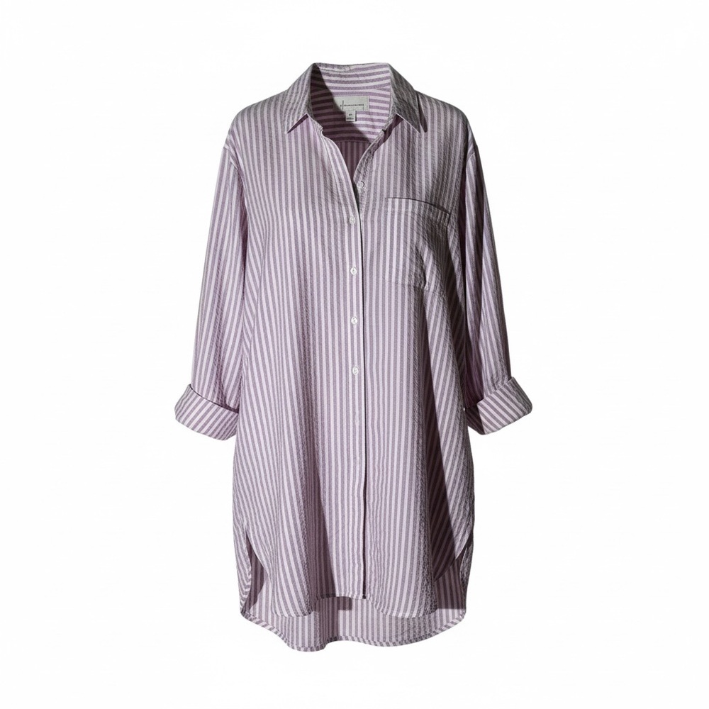 Anthropologie Lavender and White Striped Shirt